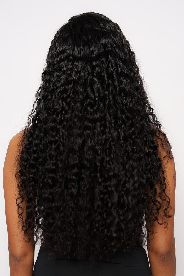 A beautiful water wave human hair wig, perfect for adding texture and volume with its natural-looking wave pattern.